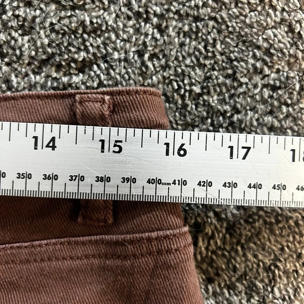 luvamia Denim Skort Womens L Brown Excellent Mini Skirt Slit Detail 5103